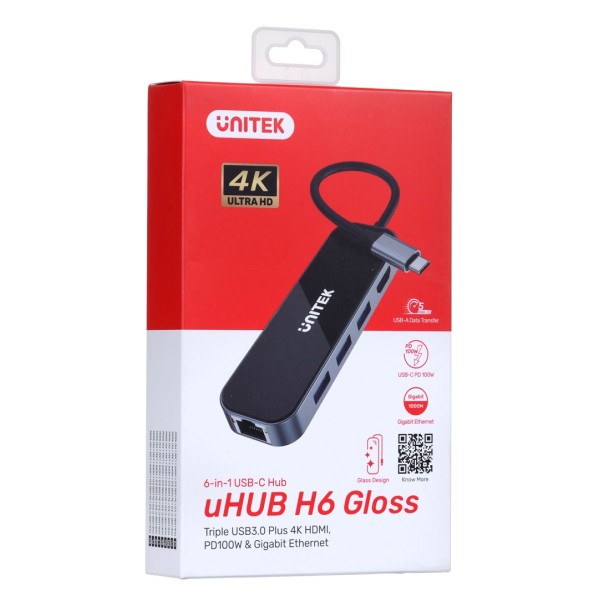 UNITEK HUB USB-C 3.1, RJ-45, 3XUSB-A, ...