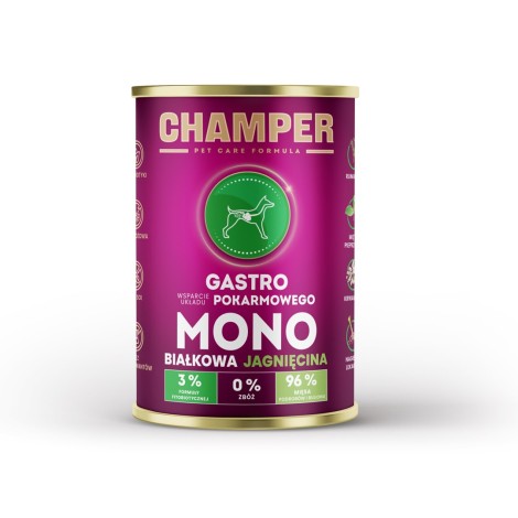 CHAMPER Gastro Lamb - wet dog food - 400g