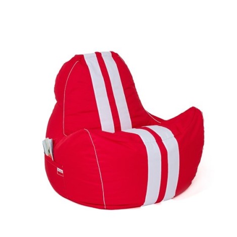 Ferrari red-white XXL 140 x 100 cm Sako bag pouffe