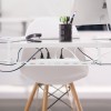 Maclean under-desk cable organizer, max. load 5kg, max. 728mm, white, MC-103 W