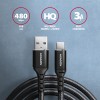 AXAGON BUCM-AM10AB HQ cable USB-C <-> USB-A, 1m, USB 2.0, 3A, ALU, braid, black