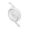 Baseus Free2Pull Expandable USB C to iP Ligtning fast charging cable 1 m 20 W White