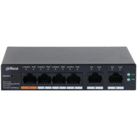Switch|DAHUA|DH-CS4006-4ET2ET-60|Type L2|PoE ports 4|60 Watts|CS4006-4ET2ET-60