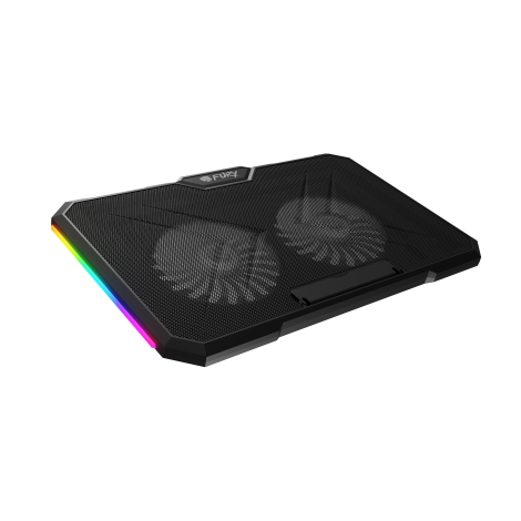 Genesis Laptop Cooler Cooling Pad Fury Gunbai G3 Fans, RGB LED Light, 2 USB, 14.1-17.3