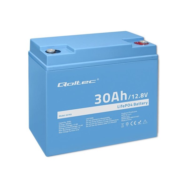 QOLTEC 53703 LiFePO4 battery / 30Ah