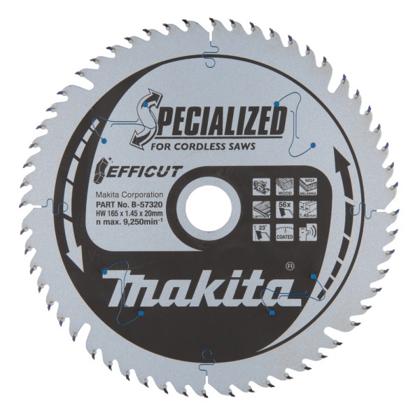 Medžio pjovimo diskas MAKITA Efficut 165x20x2, ...