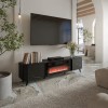 Cama RTV cabinet Volare 200 x 39 x 49 cm black/san sebastian + fireplace