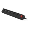 Lanberg Cable Power Strip 3M 5X French Outlets with Switch, Quality-Grade Copper | PS1-05E-0300-BK
