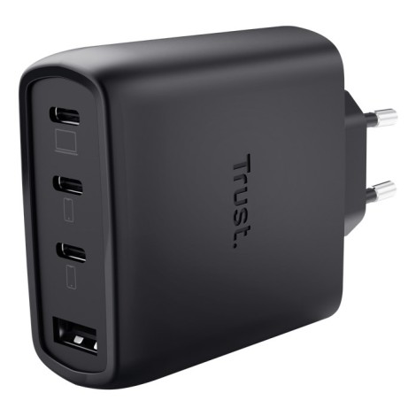 MOBILE CHARGER WALL MAXO 65W/4-PORT GAN BLACK 26067 TRUST