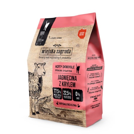 WIEJSKA ZAGRODA Lamb with krill - dry cat food - 400g