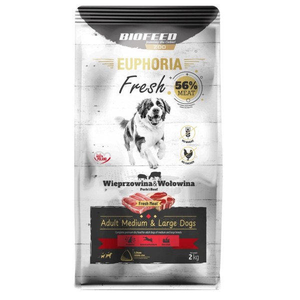 BIOFEED Euphoria Fresh Meat Wieprz/Wołow M/L ...