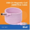 CABLE USB-C TO USB-C 2M/MAGNETIC PINK CAC-3031 CLUB3D