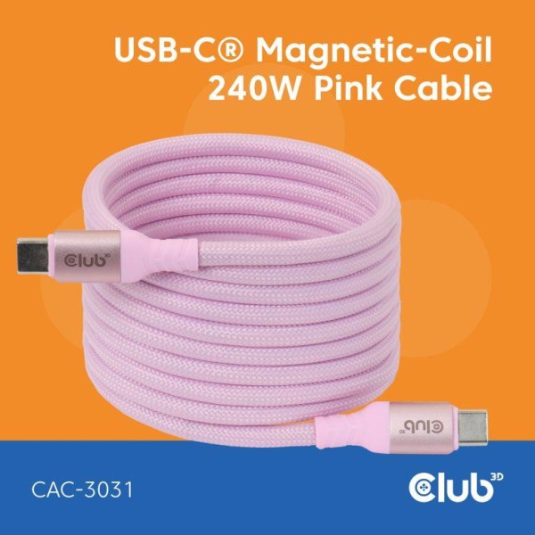 CABLE USB-C TO USB-C 2M/MAGNETIC PINK ...