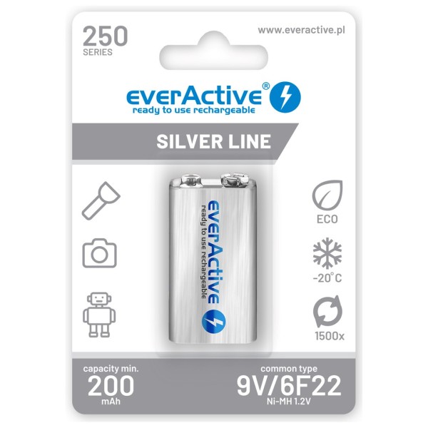 Rechargeable batteries everActive Ni-MH 6F22 9V ...