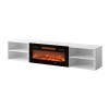 RTV cabinet POLO 180x33x39 white + fireplace black