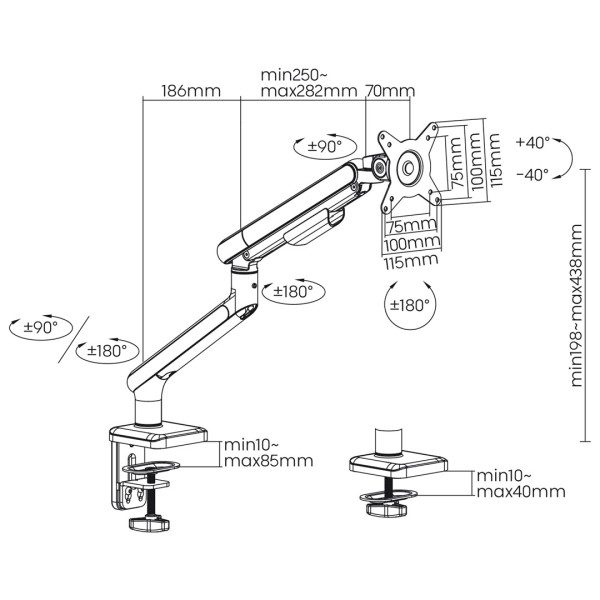 Ergo Office ER-751 Monitor Desk Mount ...