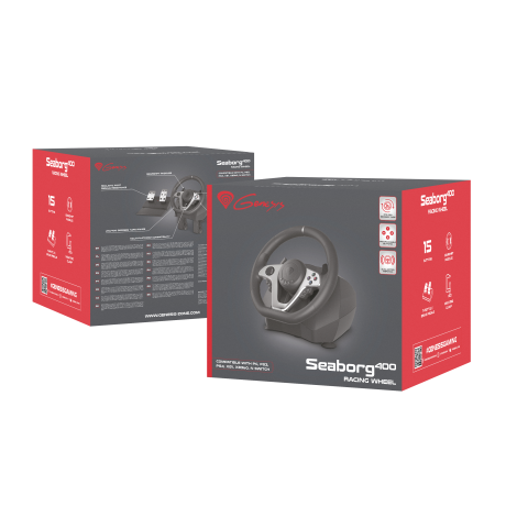 Genesis | Driving Wheel | Seaborg 400 | Silver/Black | Game racing wheel