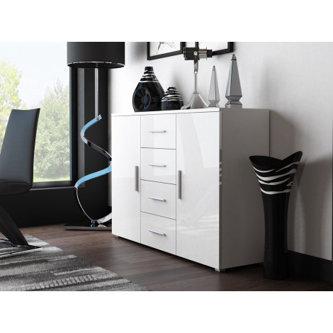 Cama living room sideboard UNI WHITE white/white gloss