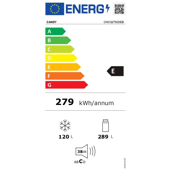 Candy Refrigerator | CNCQ2T620EB | Energy ...