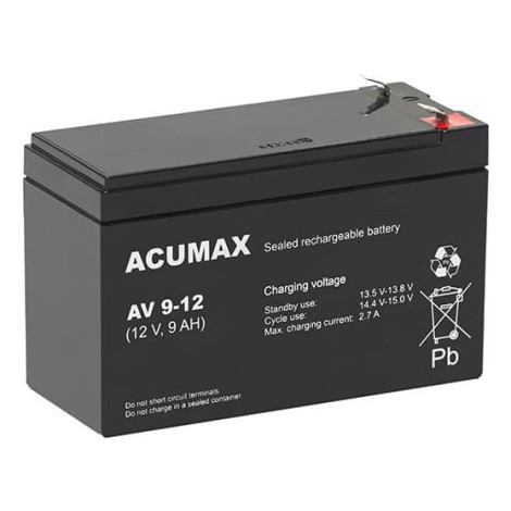 BATTERY 12V 9AH VRLA/AV9-12 T2 ACUMAX EMU