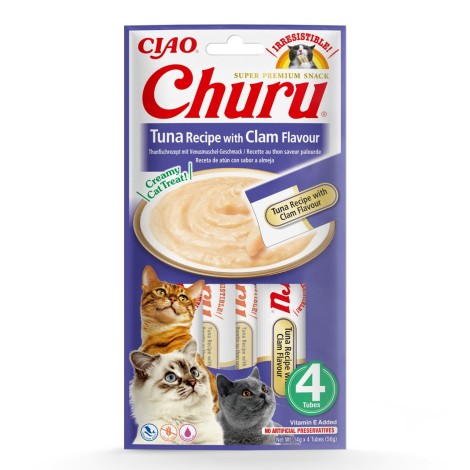 INABA Churu Tuna with clam flavour - cat treats - 4x14 g