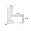 Cosmo Desk + Bookcase Set, White