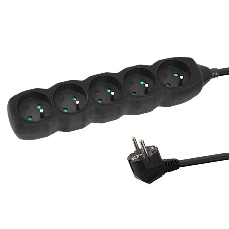 Esperanza ELK208K Power strip 5GN/3M Black