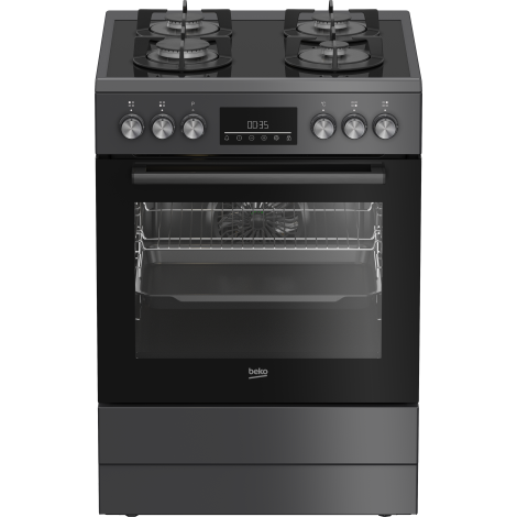 BEKO Cooker | FBM62330GADSN | Hob type Gas | Oven type Electric | Grey | Width 60 cm | Grilling | LED | Depth 60 cm | 72 L