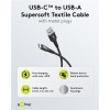 Goobay USB-C to USB-A Supersoft Textile Cable with Metal Plugs, 1 m, black