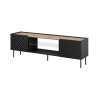 EF ONDA RTV cabinet 180x40x39-58 black (standing or wall mounted)