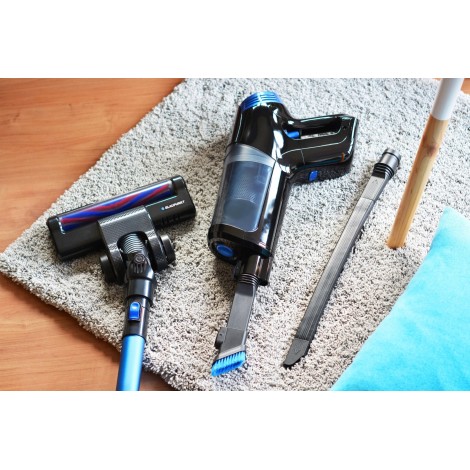 Blaupunkt VCH602BL stick vacuum/electric broom 2-in-1 stick vacuum Battery Dry Cyclonic Bagless 0.7 L 135 W Black, Blue