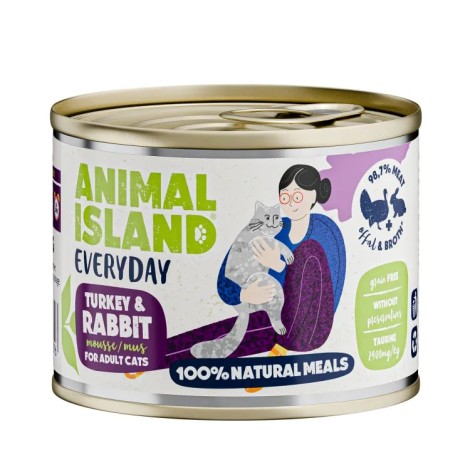 ANIMAL ISLAND Everyday Turkey and rabbit - wet cat food - 200g