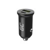 Green Cell GC CADM-GC-38AC - USB-Ladegeraet 38 W 1x USB-C USB-A schwarz Flashlight, GPS, Headphones, Mobile phone, Navigator, Other, Portable speaker, Power bank, Smartphone, Smartwatch, Tablet, Universal Black Cigar lighter Fast charging Auto, Indoor