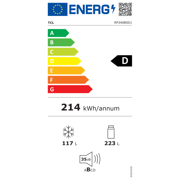 TCL Refrigerator | RP340BSD1 | Energy ...