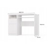 PORTO Left Desk, White