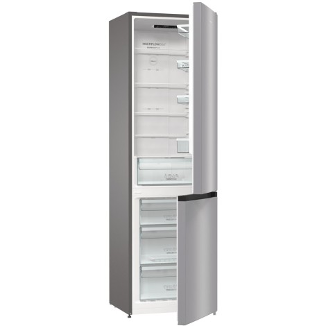 Gorenje Refrigerator | NRK6202ES4 | Energy efficiency class E | Free standing | Combi | Height 200 cm | No Frost system | Fridge net capacity 235 L | Freezer net capacity 96 L | Display | 38 dB | Grey