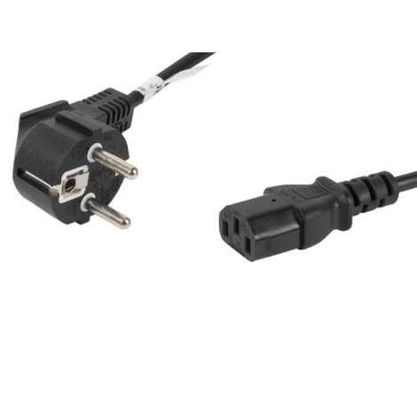 Lanberg CEE 7/7->IEC 320 C13 power cord 1.8m, black | Lanberg