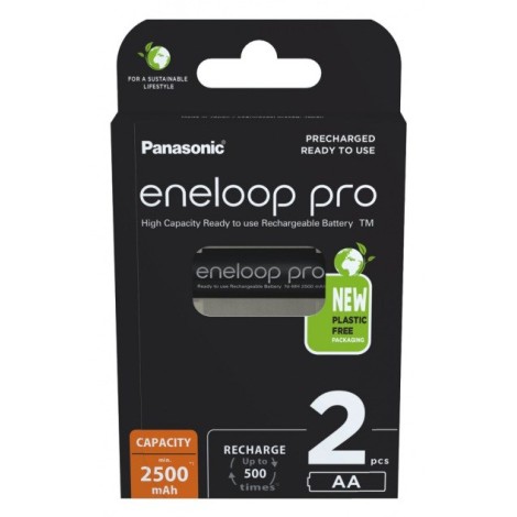 Panasonic rechargeable batteries  ENELOOP Pro BK-3HCDE/2BE, 2500 mAh, 500 (2xAA) | Panasonic