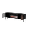 Cama CORTINA TV cabinet 180x40x60 black/walnut + black fireplace