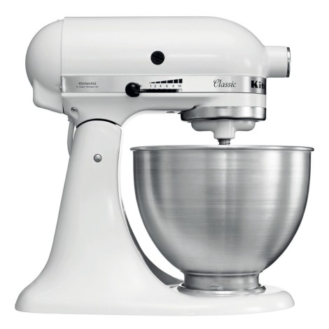 KitchenAid 5K45SSEWH Stand mixer 275 W Metallic, White