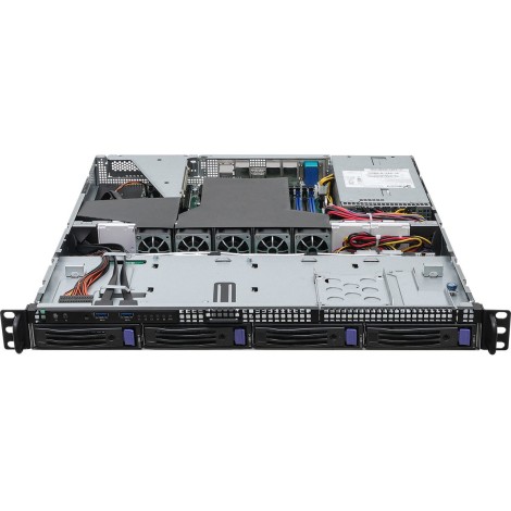 Platforma ASRock Rack (1U) AMD Ryzen 7000 (4xLFF, 2xGbE, 2x10GbE, Red. PSU, IPMI)