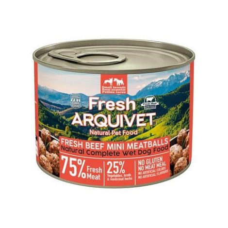 ARQUIVET Fresh Beef Mini Meatballs - wet dog food - 200g