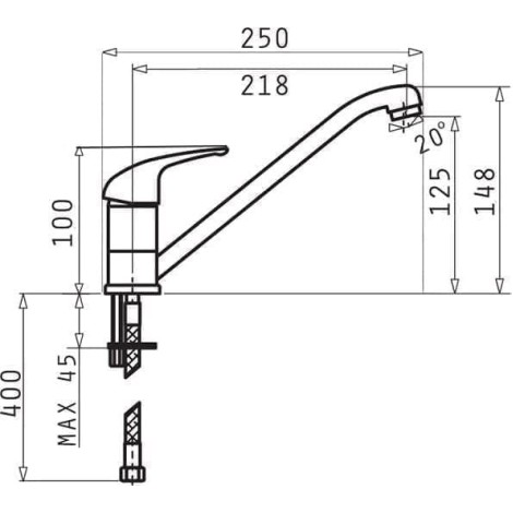 PYRAMIS ASALIA 090922438 Carbon kitchen mixer