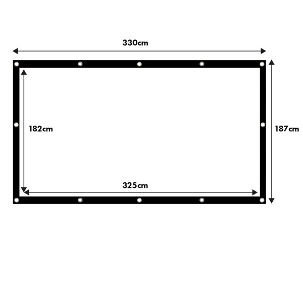 Maclean projection screen, 150", 330x187cm, 25mm ...