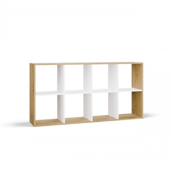 MALAX 2X4 ARTISAN/WHITE BOOKCASE