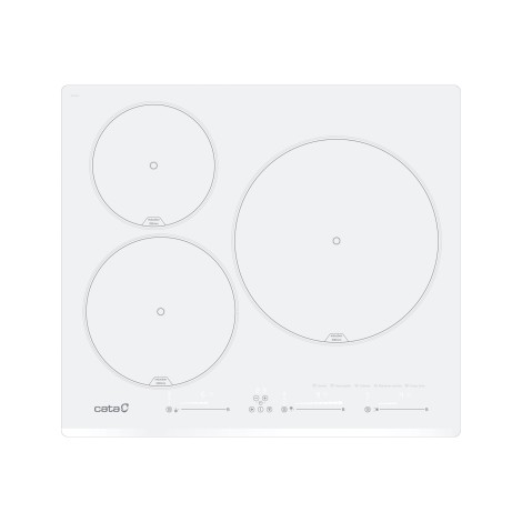 Cata INSB 6003 E2 WH Hob, Induction, Width 59cm, 3 cooking zones, Touch control, White | CATA