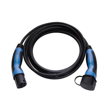 Evaka EV charging cable Type2-Type2, 22kW, 32A, 5x6mm2, 1x0.5mm2, 5m, black | Evaka