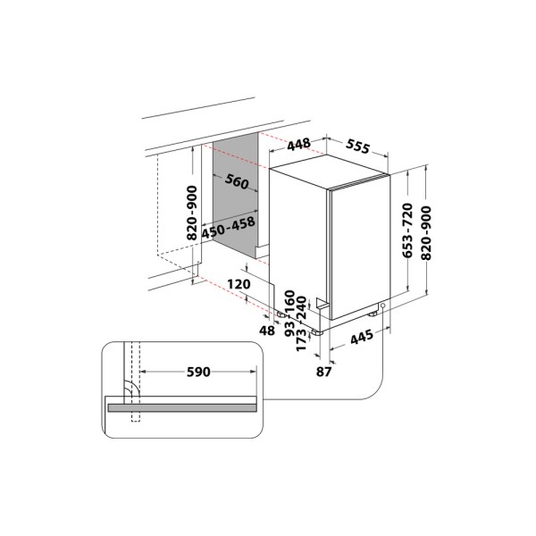 Whirlpool WH6IC11BS7LA0 Dishwasher, Built-in, C, Width ...