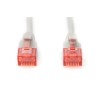 CAT 6 U-UTP  Slim patch cord | Patch cord | Transparent red coloured connector for easy identification of Category 6 (250 MHz). Inner conductors: Copper (Cu) | Grey | 2 m | Modular RJ45 (8/8) plug