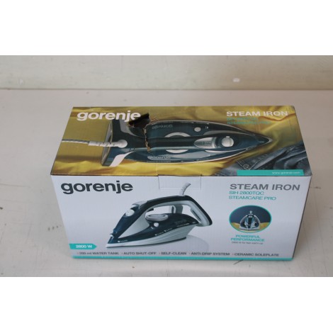 SALE OUT. Gorenje SIH2800TQC Steam Iron, Water tank 0,4 L, Continuous steam 35 g/min, Turquoise/White | Gorenje Steam Iron | SIH2800TQC | Steam Iron | 2800 W | Water tank capacity 350 ml | Continuous steam 35 g/min | Steam boost performance 100 g/min | Tu